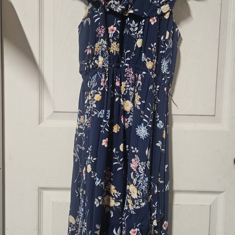 Knitworks Floral Kids Dress - Navy and Multicolor